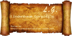 Lindenbaum Gorgiás névjegykártya
